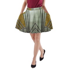 Art Nouveau Gold Silver A-line Pocket Skirt by NouveauDesign