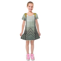 Art Nouveau Gold Silver Kids  Short Sleeve Velvet Dress by NouveauDesign