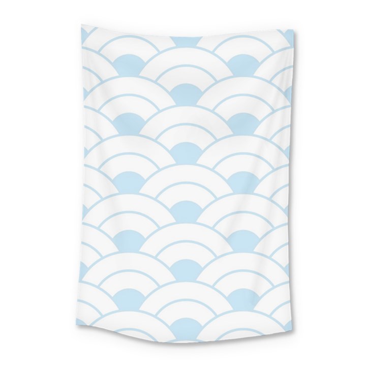 blue,white,shell,pattern Small Tapestry