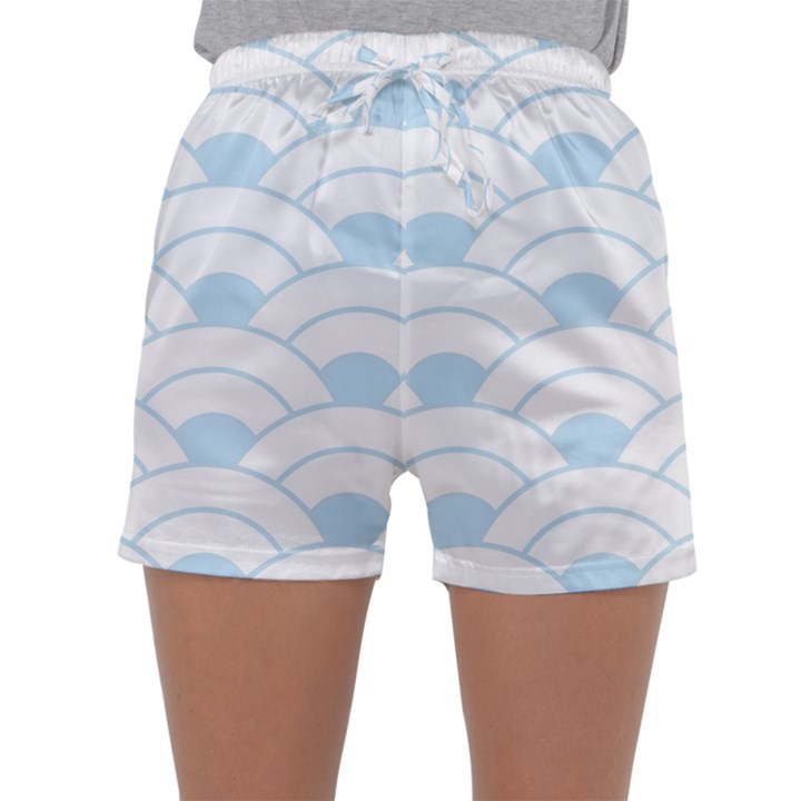 blue,white,shell,pattern Sleepwear Shorts