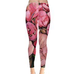 Beautiful Peonies Leggings  by NouveauDesign