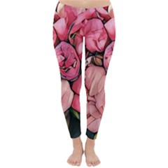 Beautiful Peonies Classic Winter Leggings by NouveauDesign