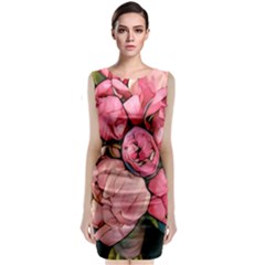 Beautiful Peonies Classic Sleeveless Midi Dress by NouveauDesign