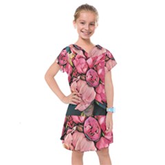 Beautiful Peonies Kids  Drop Waist Dress by NouveauDesign