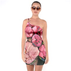 Beautiful Peonies One Soulder Bodycon Dress by NouveauDesign