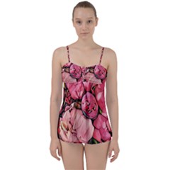 Beautiful Peonies Babydoll Tankini Set by NouveauDesign