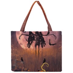 Halloween Design With Scarecrow, Crow And Pumpkin Mini Tote Bag by FantasyWorld7