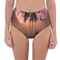 Halloween Design With Scarecrow, Crow And Pumpkin Reversible High-Waist Bikini Bottoms View1