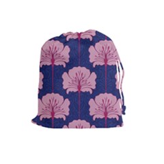 Beautiful Art Nouvea Floral Pattern Drawstring Pouches (large)  by NouveauDesign