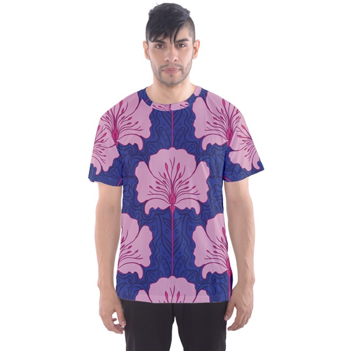 beautiful art nouvea floral pattern Men s Sports Mesh Tee