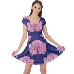 Beautiful Art Nouvea Floral Pattern Cap Sleeve Dress by NouveauDesign