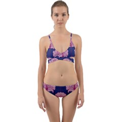 Beautiful Art Nouvea Floral Pattern Wrap Around Bikini Set by NouveauDesign