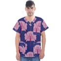 beautiful art nouvea floral pattern Men s V-Neck Scrub Top View1