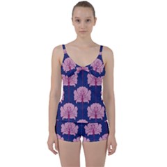 Beautiful Art Nouvea Floral Pattern Tie Front Two Piece Tankini by NouveauDesign