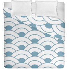 Art Deco Teal White Duvet Cover Double Side (king Size) by NouveauDesign