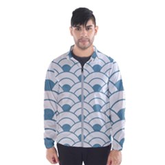 Art Deco Teal White Wind Breaker (men) by NouveauDesign