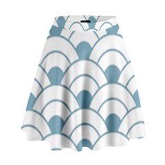 Art Deco Teal White High Waist Skirt by NouveauDesign