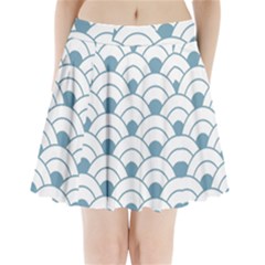 Art Deco Teal White Pleated Mini Skirt by NouveauDesign