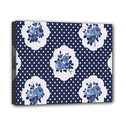 Shabby Chic Navy Blue Canvas 10  X 8  by NouveauDesign