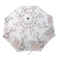 Pure And Beautiful White Marple And Rose Gold, Beautiful ,white Marple, Rose Gold,elegnat,chic,modern,decorative, Folding Umbrellas by NouveauDesign