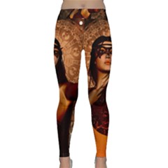 Wonderful Fantasy Women With Mask Classic Yoga Leggings by FantasyWorld7