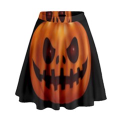 Halloween Pumpkin High Waist Skirt by Valentinaart