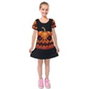 Halloween pumpkin Kids  Short Sleeve Velvet Dress View1