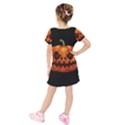 Halloween pumpkin Kids  Short Sleeve Velvet Dress View2