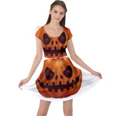 Halloween Pumpkin Cap Sleeve Dress by Valentinaart