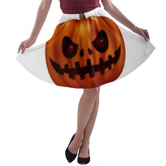 Halloween Pumpkin A-line Skater Skirt by Valentinaart