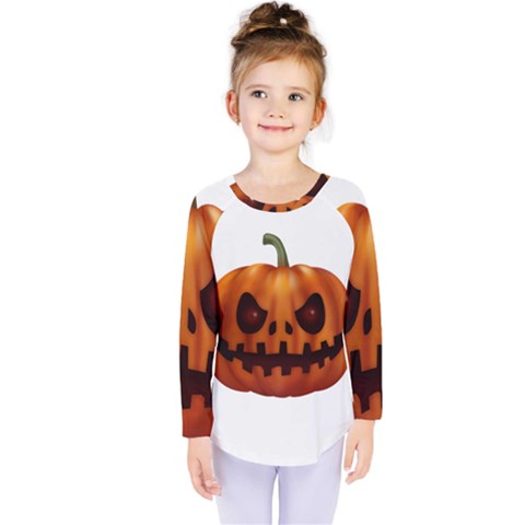 Halloween Pumpkin Kids  Long Sleeve Tee by Valentinaart