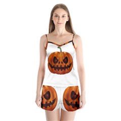 Halloween Pumpkin Satin Pajamas Set by Valentinaart