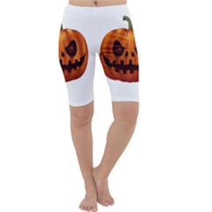 Halloween Pumpkin Cropped Leggings  by Valentinaart