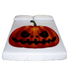 Halloween Pumpkin Fitted Sheet (california King Size) by Valentinaart