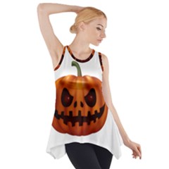 Halloween Pumpkin Side Drop Tank Tunic by Valentinaart