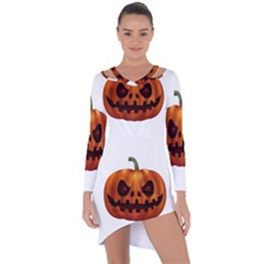 Halloween Pumpkin Asymmetric Cut-out Shift Dress by Valentinaart