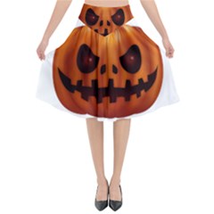 Halloween Pumpkin Flared Midi Skirt by Valentinaart