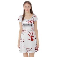 Massacre  Short Sleeve Skater Dress by Valentinaart