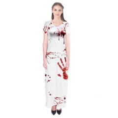 Massacre  Short Sleeve Maxi Dress by Valentinaart