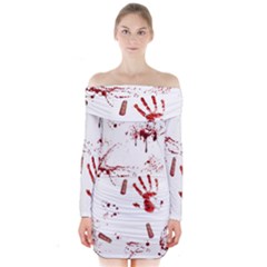 Massacre  Long Sleeve Off Shoulder Dress by Valentinaart