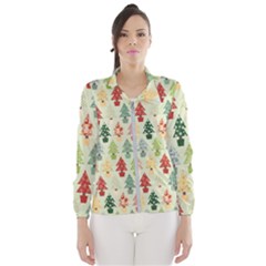 Christmas Tree Pattern Wind Breaker (women) by Valentinaart