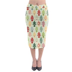 Christmas Tree Pattern Midi Pencil Skirt