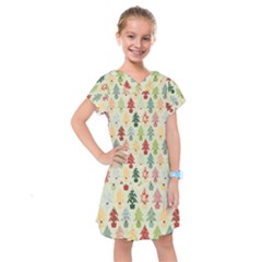 Christmas Tree Pattern Kids  Drop Waist Dress by Valentinaart