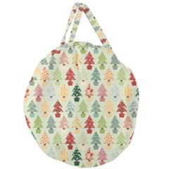 Christmas Tree Pattern Giant Round Zipper Tote by Valentinaart