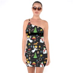 Christmas Pattern One Soulder Bodycon Dress by Valentinaart