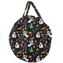 Christmas Pattern Giant Round Zipper Tote by Valentinaart