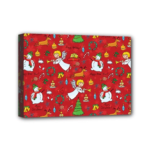 Christmas Pattern Mini Canvas 7  X 5  by Valentinaart