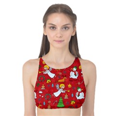 Christmas Pattern Tank Bikini Top by Valentinaart