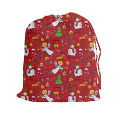 Christmas Pattern Drawstring Pouches (xxl) by Valentinaart