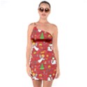 Christmas pattern One Soulder Bodycon Dress View1